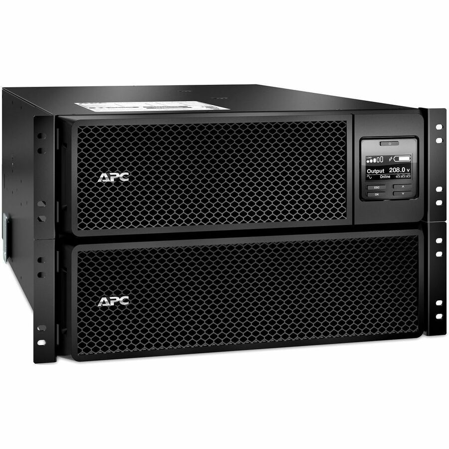 APC Smart-UPS On-Line, 8kVA/8kW, Rackmount 6U, 208V, 4x L6-20R+2x L6-30R NEMA outlets, Network Card+SmartSlot, Extended runtime, W/ rail kit