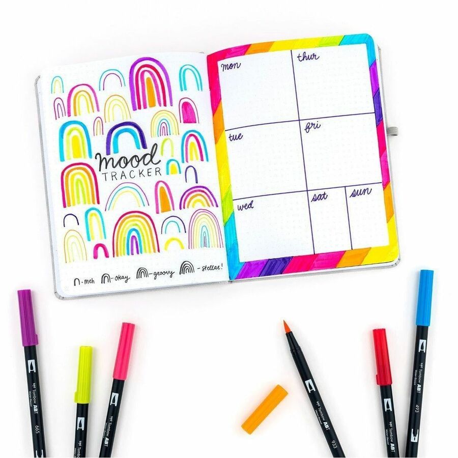 Tombow Dual Brush Pen Art Markers, Bright, 10-Pack