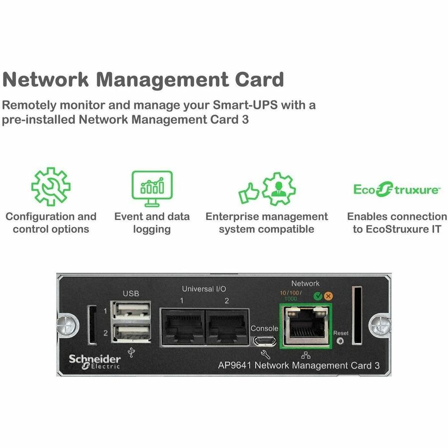 APC Smart-UPS On-Line, 3kVA, Rackmount 2U, 208V, 2x L6-20R+1x L6-30R NEMA outlets, Network Card, Extended runtime, W/ rail kit