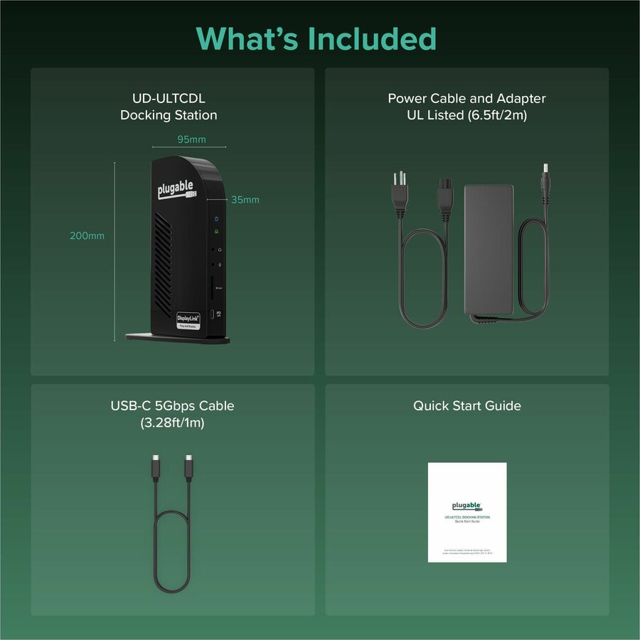 Plugable 13-in-1 USB-C Triple Monitor Docking Station with 100W Charging, Compatible with Windows, Mac, and Chrome with Thunderbolt 3 / 4 or USB-C