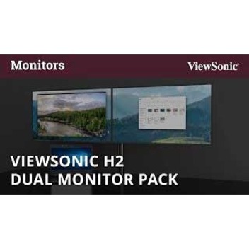 ViewSonic VP2468_H2 24-Inch Premium Dual Pack Head-Only IPS 1080p Monitors with ColorPro 100% sRGB Rec 709, 14-bit 3D LUT, Eye Care, HDMI, USB, DP Daisy Chain, VESA