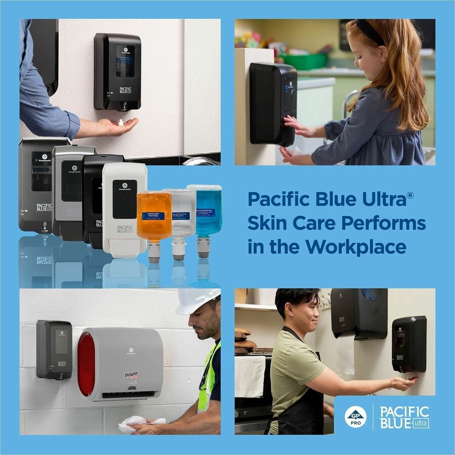 Pacific Blue Ultra Manual Dispenser Refills - Fragrance-free Scent - 1.27 quart - Bottle Dispenser - Bacteria Remover, Kill Germs - Hand, Food Processing Industry, Restroom - Antibacterial - Clear - Recycled - Dye-free, pH Balanced - 1 / Each