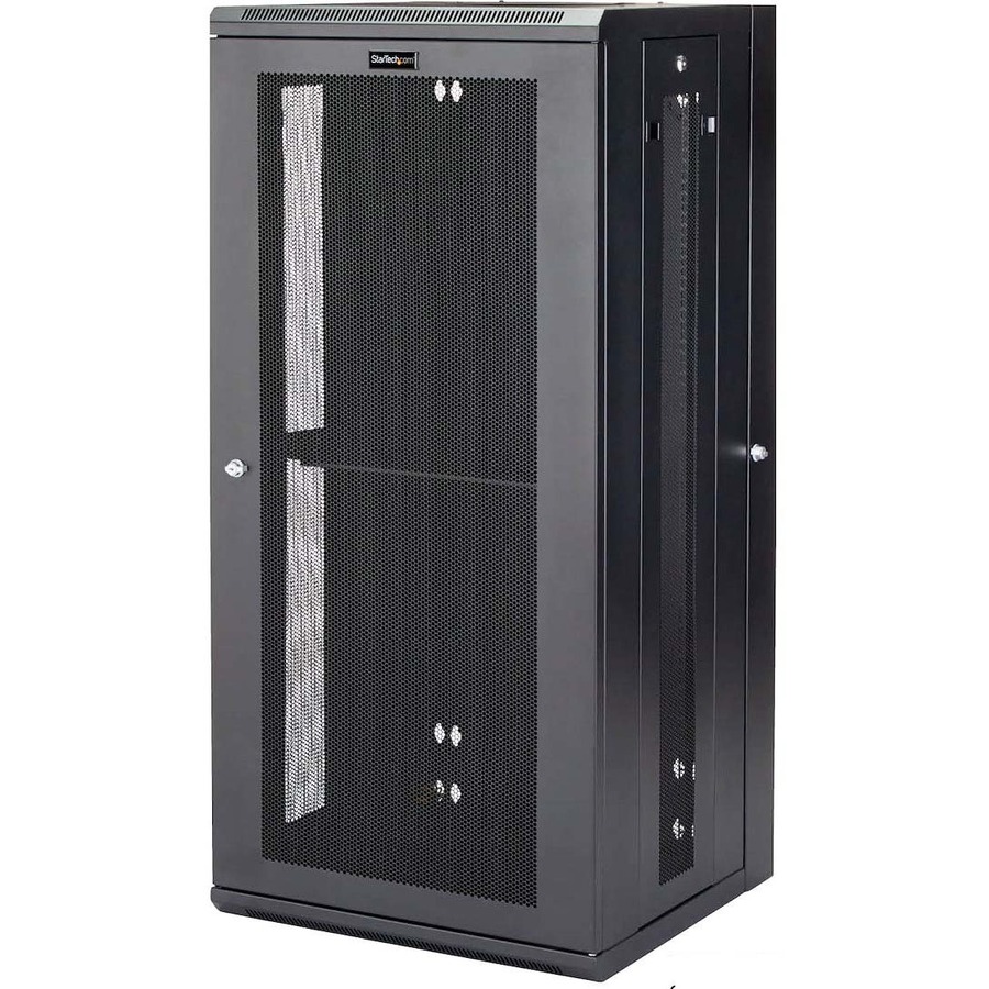 StarTech.com 12U Wall-Mount Server Rack Cabinet - Up to 17 in. Deep - Hinged Enclosure - For Server, LAN Switch, Patch Panel - 12U Rack Height17" Rack Depth - Wall Mountable - Black - Steel, Mesh - 200 lb Maximum Weight Capacity - 198.42 lb Static/Station
