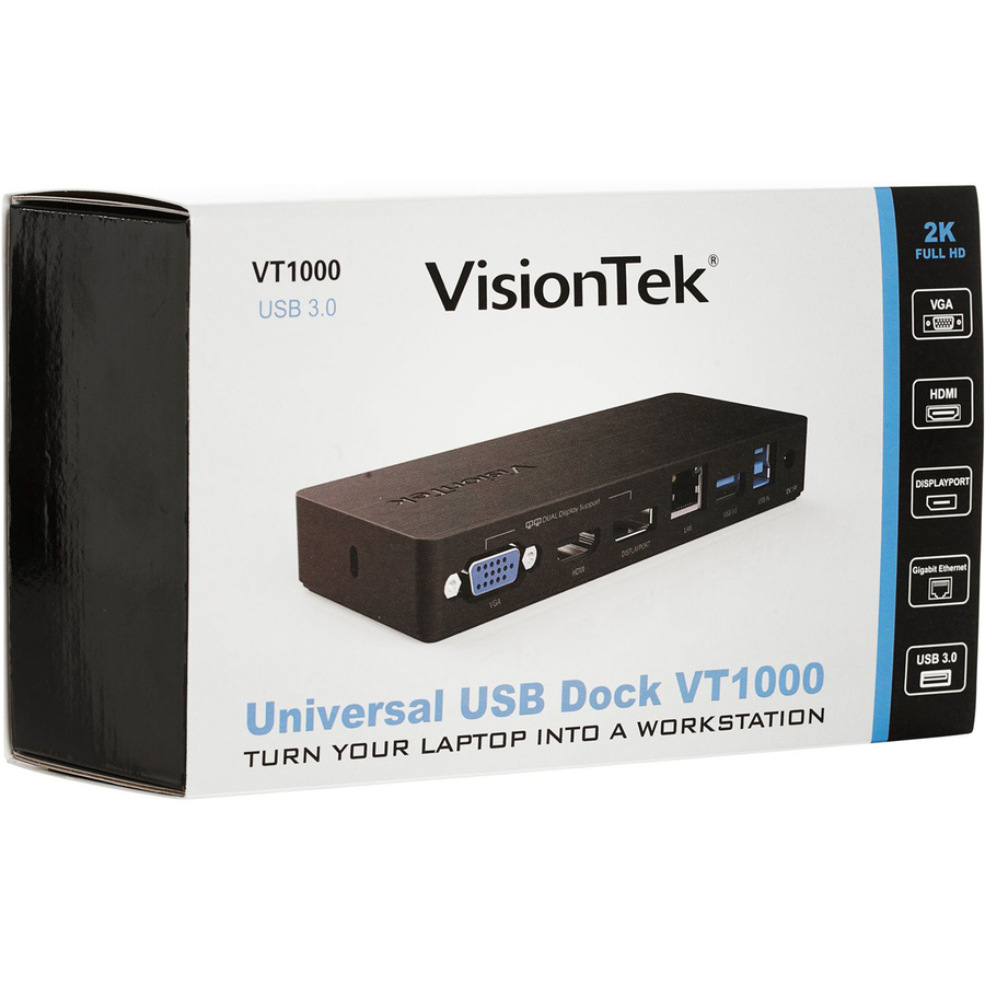 VisionTek VT1000 USB 3.0 Docking Station Dual Display