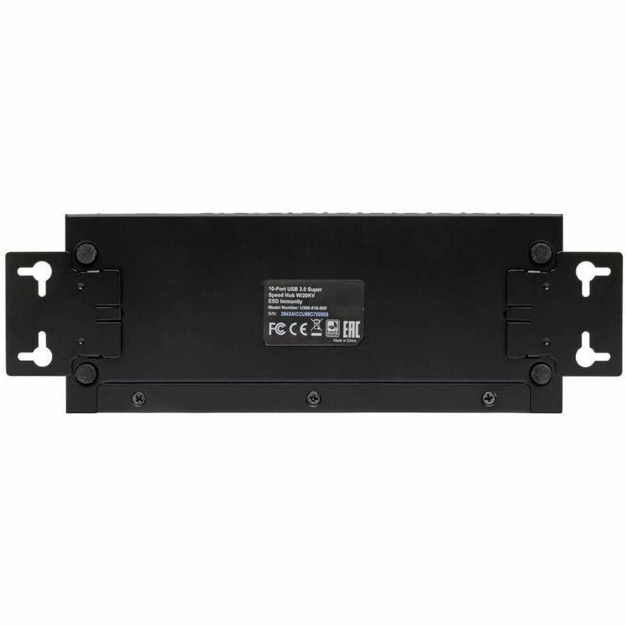 Tripp Lite by Eaton 10-Port Industrial-Grade USB 3.x (5Gbps) Hub - 20 kV ESD Immunity Metal Housing Mountable