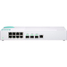 QNAP (QSW-308-1C) 8-Port unmanage 1GbE switch. Eight 1GbE NBASE-T ports, Three 10GbE SFP+ with shared one 10GBASE-T ports  unmanage switch, 10GbE NBASE-T support for 5-speed auto negotiation (10G/5G/2.5G/1G/100M) "