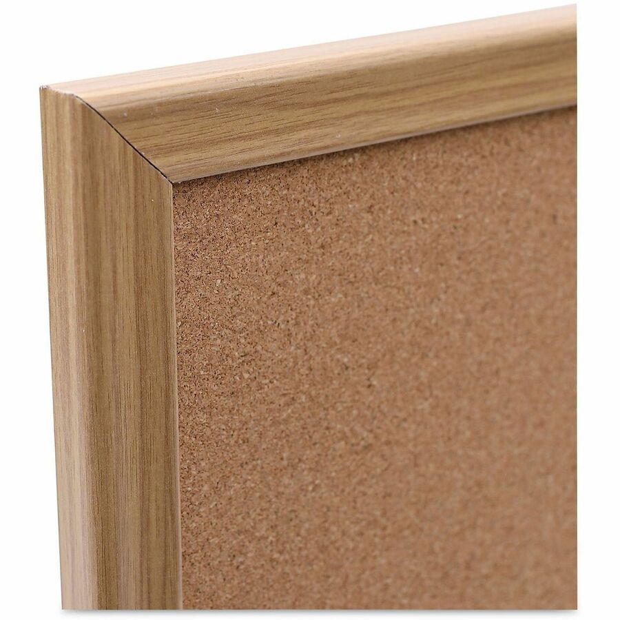 Universal Bulletin Board - 18" Board Height x 24" Board Width - Tan Natural Cork Surface - Self-healing, Corner, Durable - Oak Wood Frame - 1 / Each
