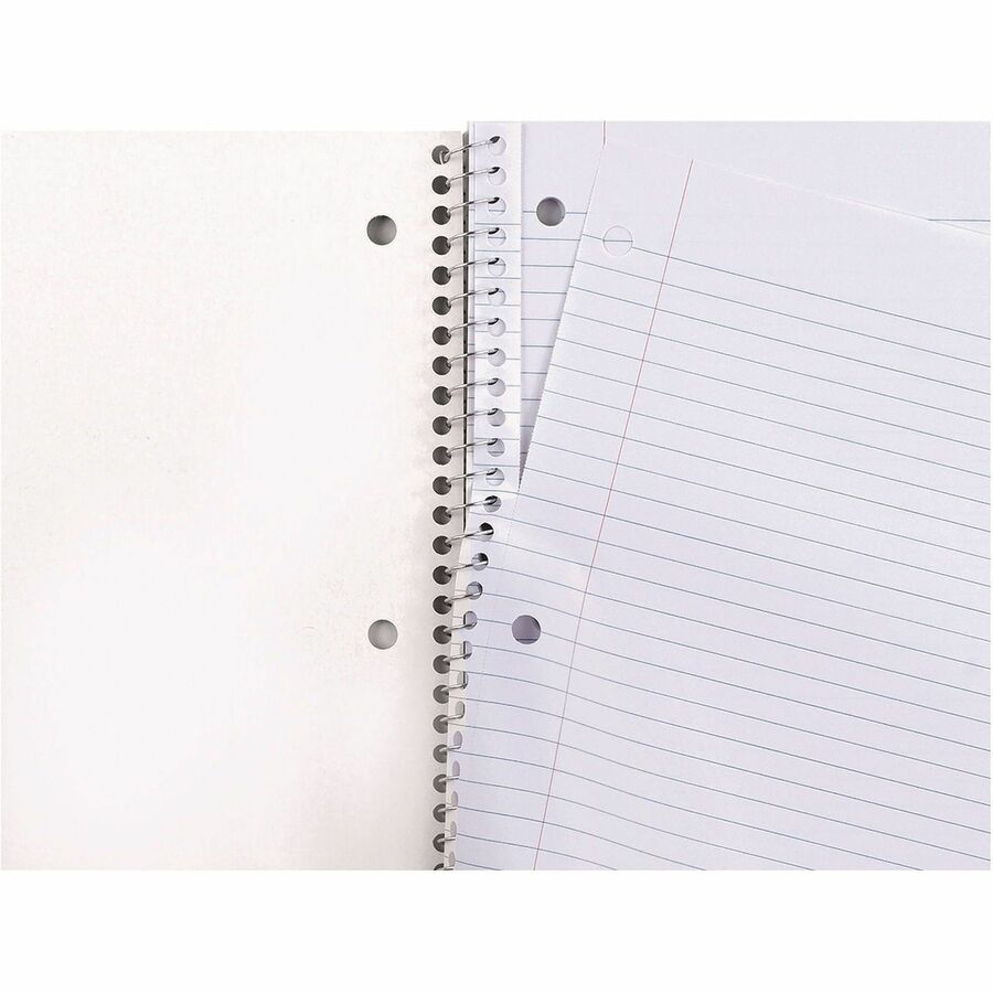 Universal Notebook - 3 Subject(s) - 120 Sheets - Spiral - Medium Ruled, College Ruled Front Ruling - 3 Hole(s) - 15 lb Basis Weight - 11" Height x 8.5" Width - White Paper - Black Paperboard Cover