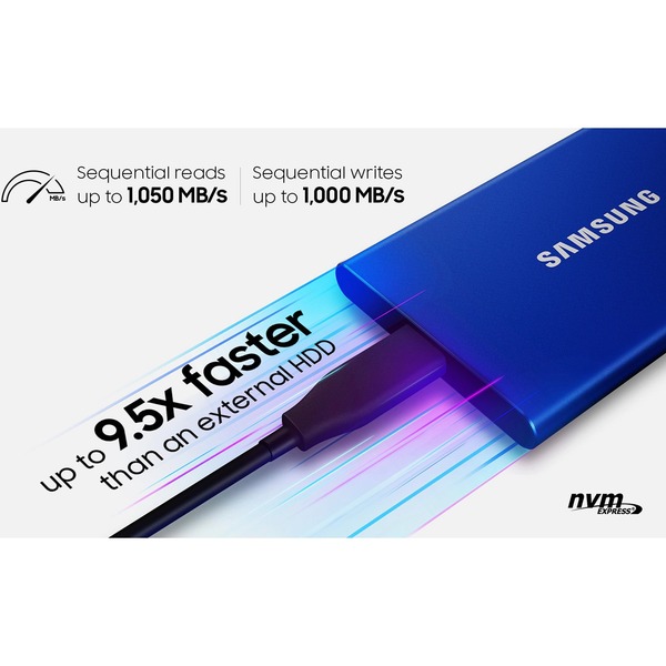 Samsung T7 1TB USB3.2  Blue External Solid State Drive