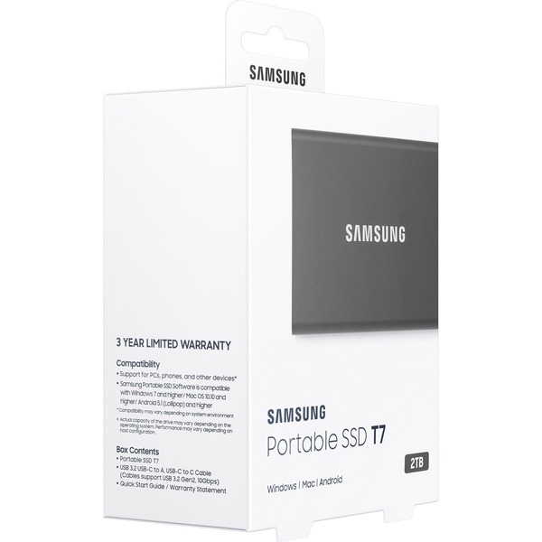 Samsung T7 2TB USB3.2  Grey External Solid State Drive