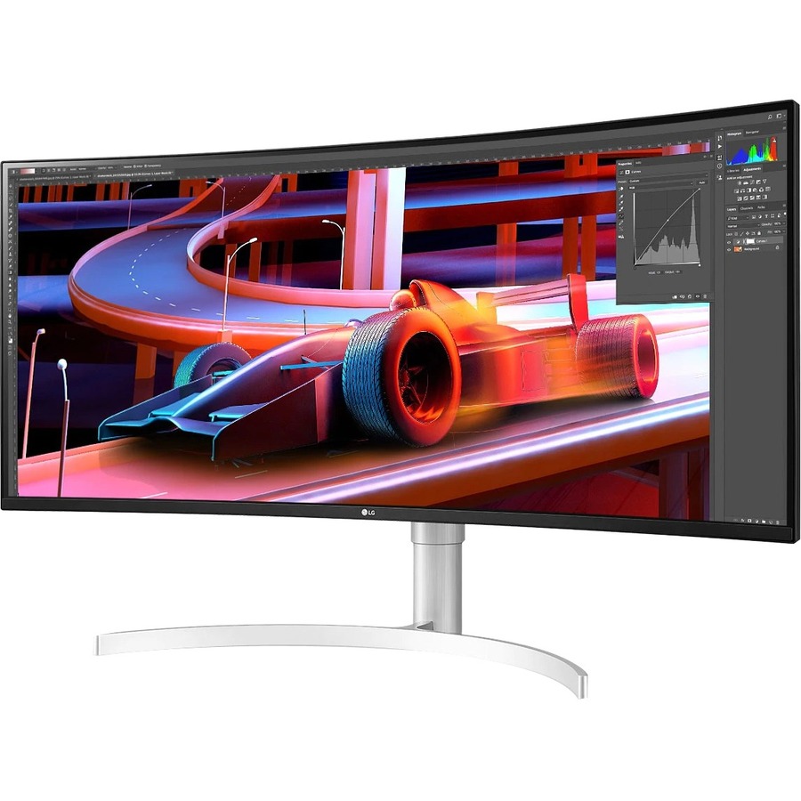 LG Ultrawide 38BN95C-W 38" Class UW-QHD+ Curved Screen Gaming LCD Monitor - 21:9 - Textured Black, Textured White, Silver