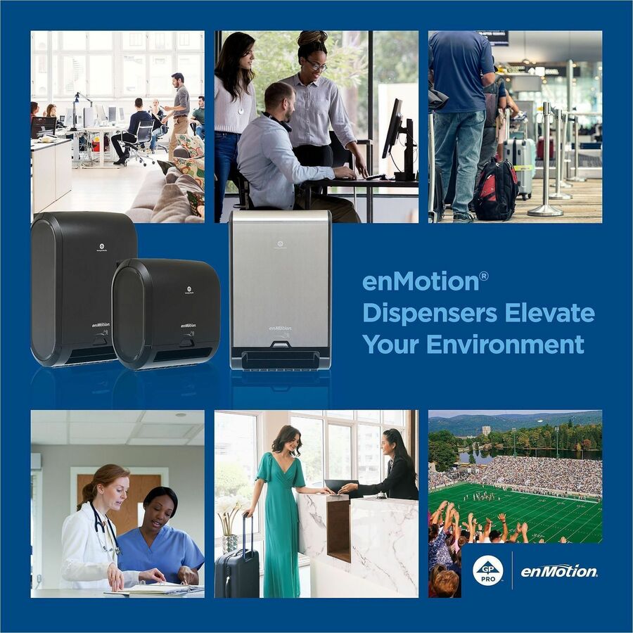 enMotion Paper Towel Rolls, 8 1/4" x 550', White, Case Of 6 Rolls - 1 Ply - 1 3/4" Core - White - 6 Rolls Per CaseCase - 6 / Case