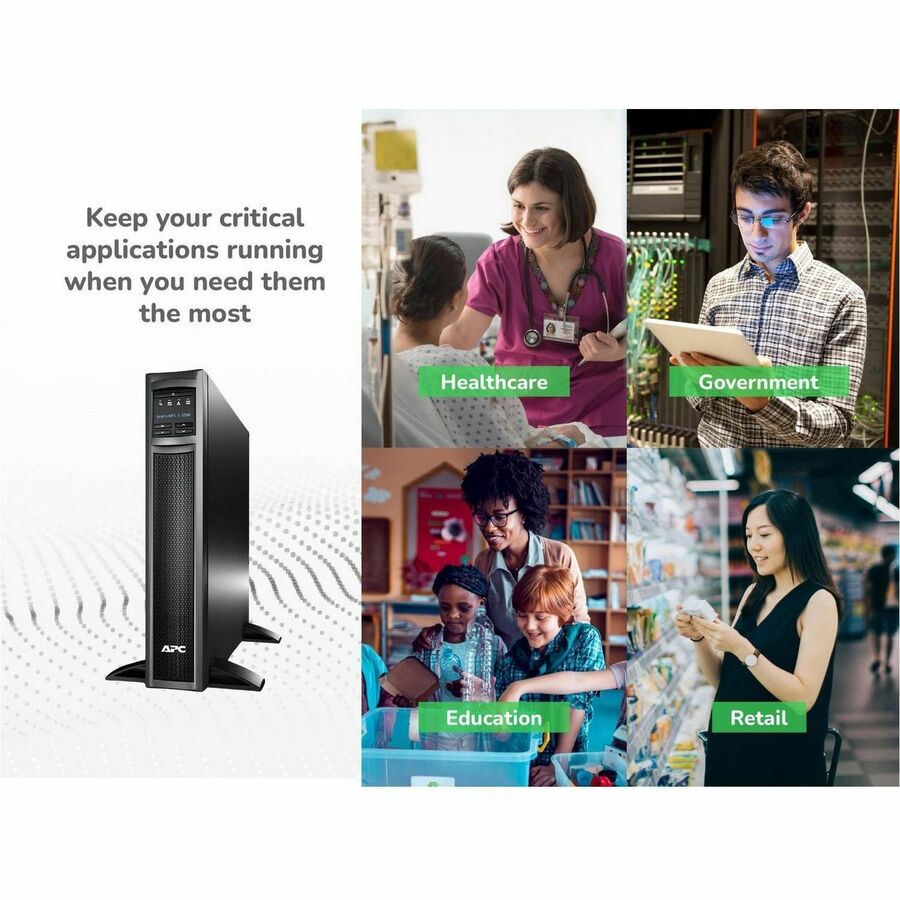 APC Smart-UPS X, Line Interactive, 1500VA, Rack/tower convertible 2U, 120V, 8x 5-15R NEMA, SmartConnect port+NMC, Extended runtime