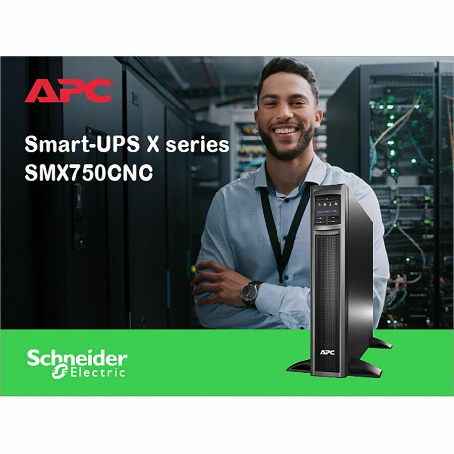 APC Smart-UPS X, Line Interactive, 750VA, Rack/tower convertible 2U, 120V, 8x 5-15R NEMA, SmartConnect port+NMC, Extended runtime