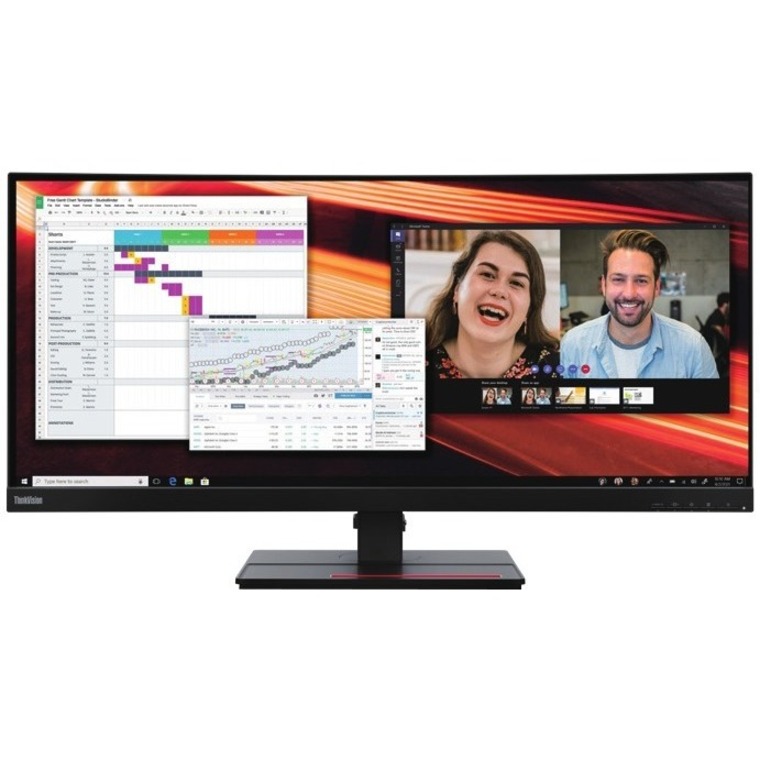 Lenovo ThinkVision P34W-20 34" Class UW-QHD Curved Screen LCD Monitor - 21:9 - Raven Black