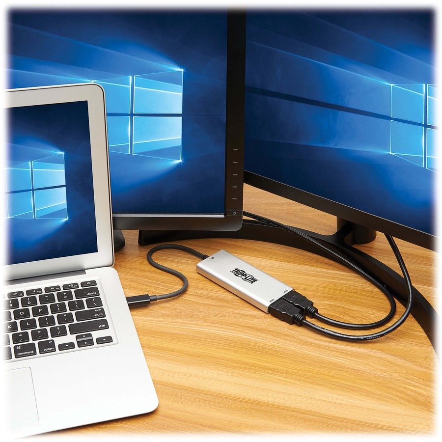 Eaton Tripp Lite Series Dual-Monitor Thunderbolt 3 to HDMI Adapter (M/2xF) - 4K 60 Hz, 4:4:4, Silver