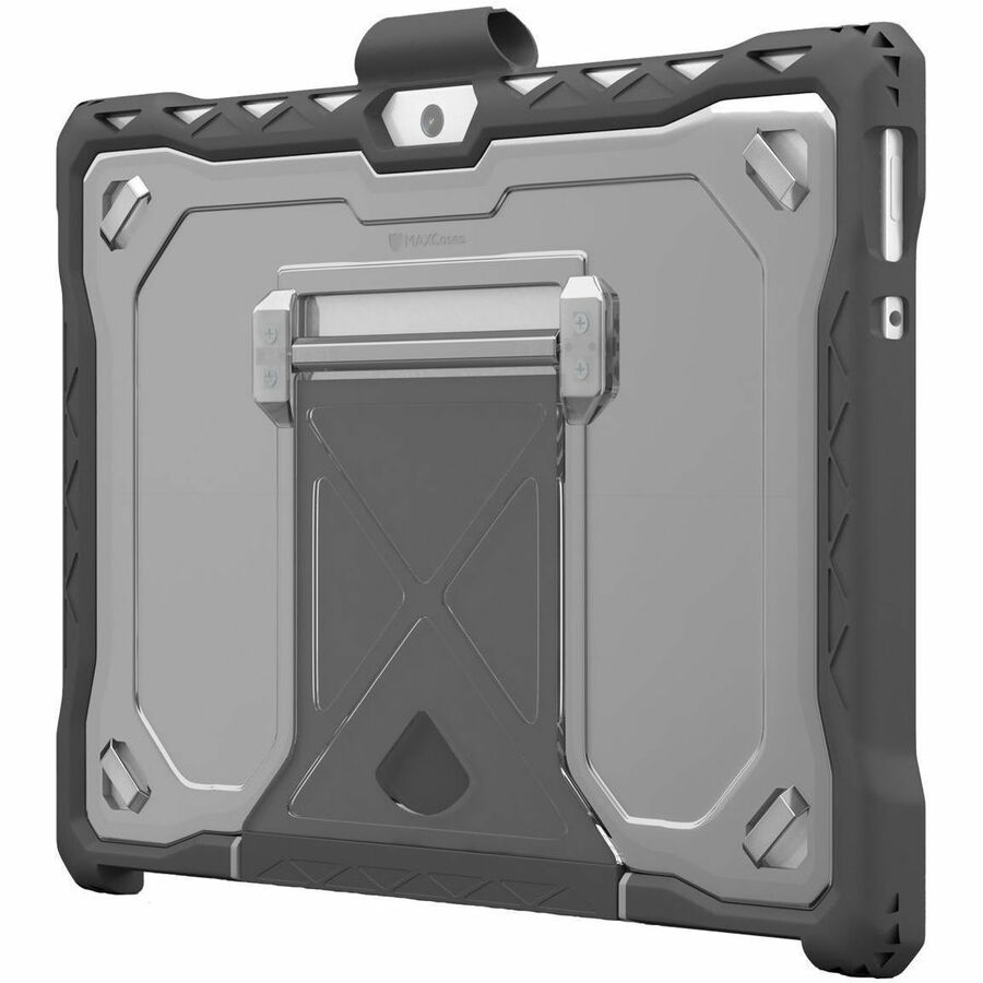 Gray rugged SHIELD EXTREME X2 case for Microsoft Surface Pro 8 with integrated screen protection and kickstand — alternate view 8