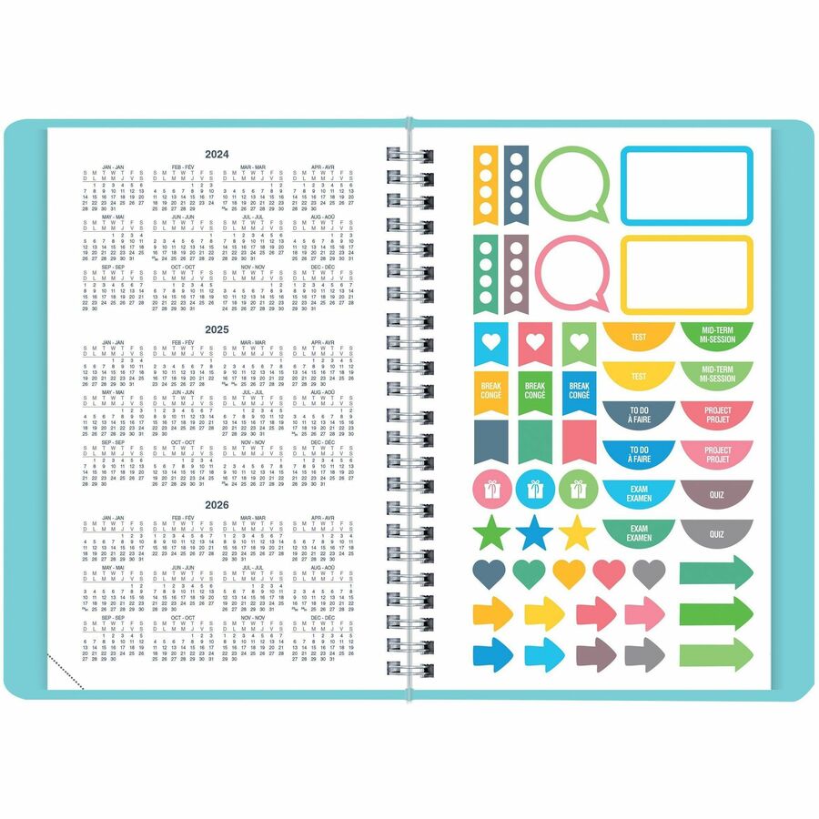 Blueline Academic Weekly Planner Fashion 2024-2025 - Blue - Bilingual