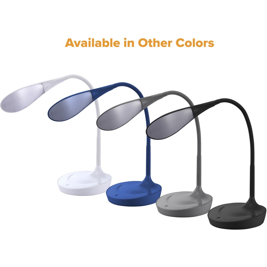 Bostitch Gooseneck LED Desk Lamp - 4.50 W LED Bulb - USB Charging, Gooseneck, Touch Sensitive Control Panel, Adjustable Brightness, Dimmable, Flexible Neck, Flicker-free, Glare-free Light, Eco-friendly - 480 lm Lumens - Desk Mountable - Blue - for Office,