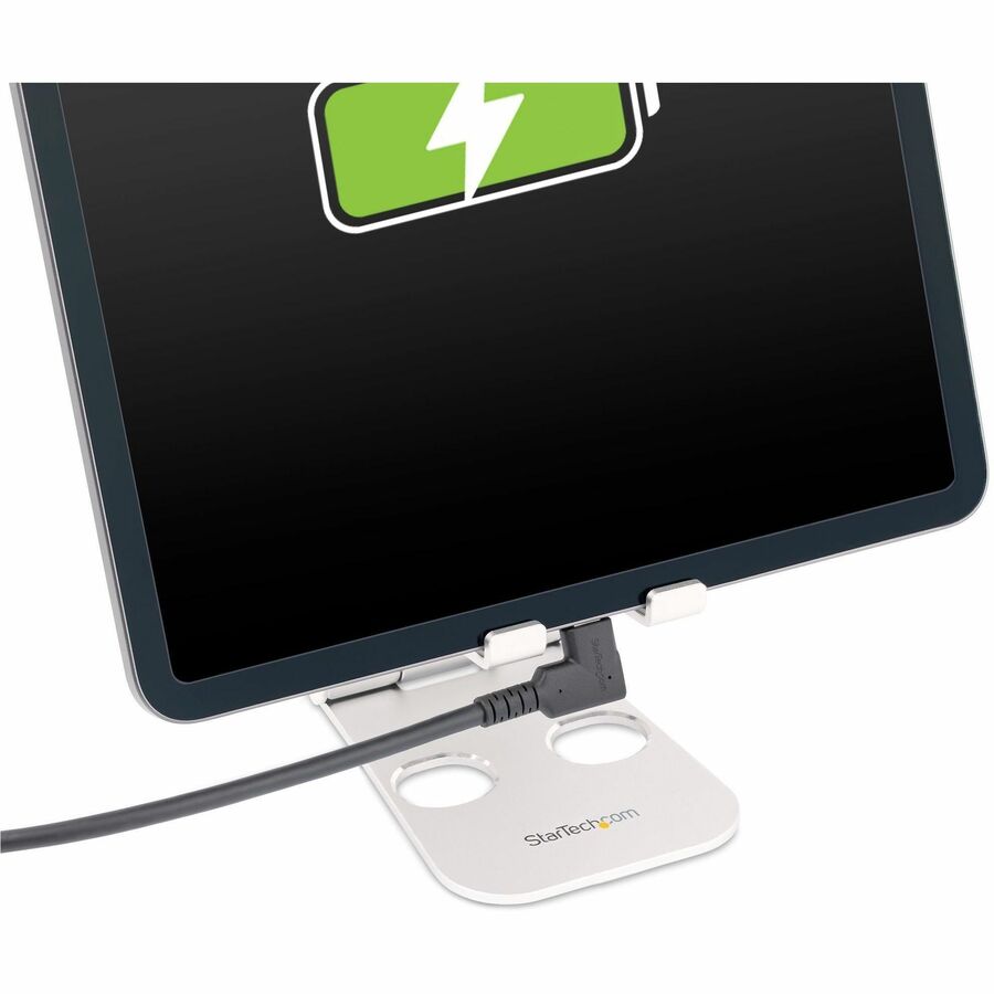 StarTech 1.6ft (50cm) USB-C Cable, Right-Angled, USB 10Gbps, 100W (5A) PD, 8K 60Hz/4K 144Hz DP Alt Mode, Rugged, Thunderbolt Compat.