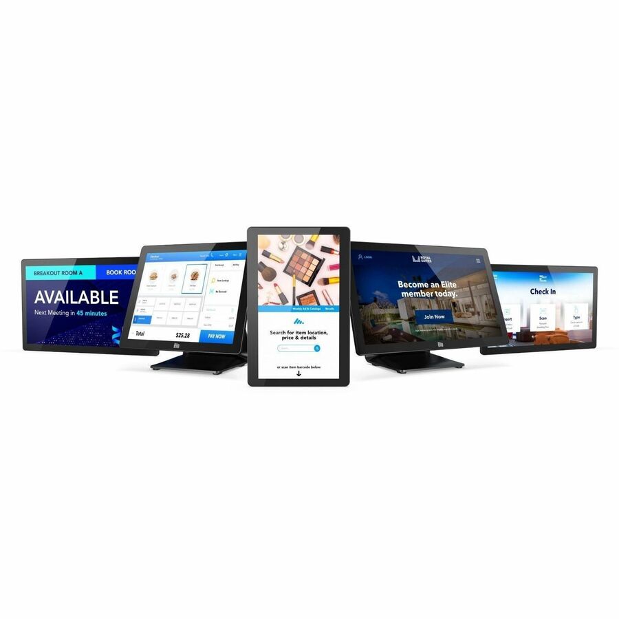 Black Elo Touch all-in-one POS terminal with 17-inch display for compact checkout counters — alternate view 8