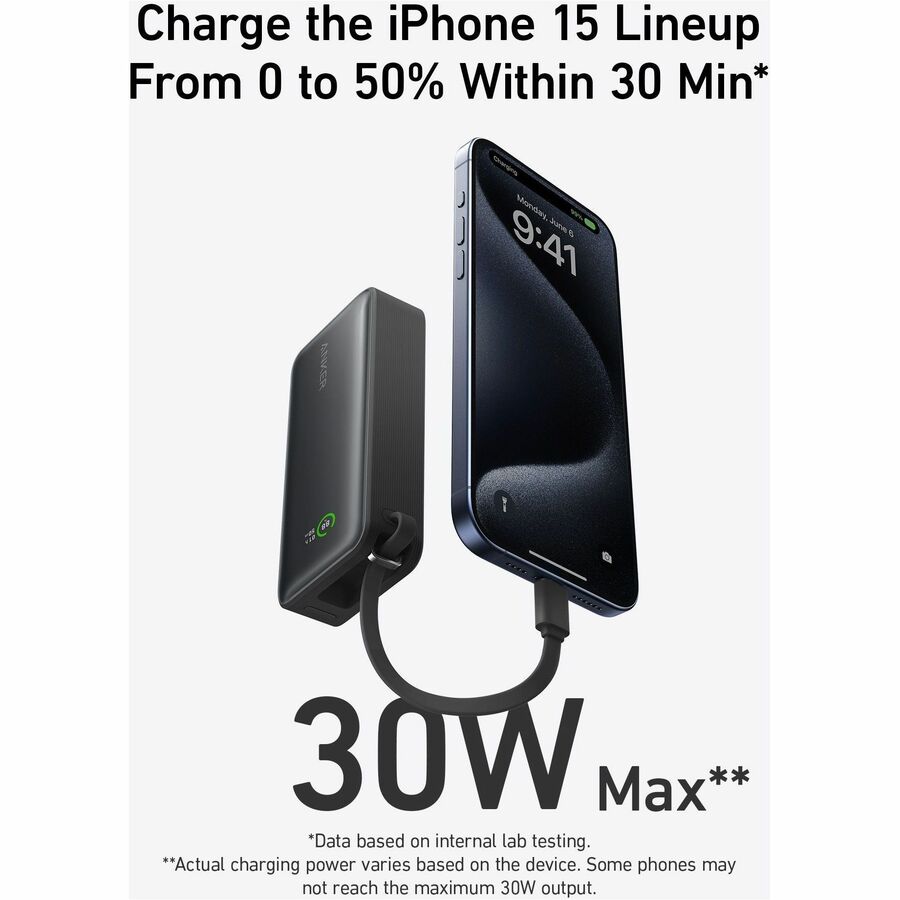 ANKER ANKER NANO POWER BANK 10K MAH 30W BUILT-IN USB-C CABLE BLACK — alternate view 8