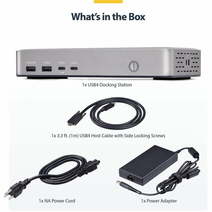 StarTech Dual-Monitor USB4 Docking Station, Dual 4K 120Hz or Single 8K 60Hz HDMI, 100W Laptop Charging, 2.5GbE, Driverless USB-C Dock