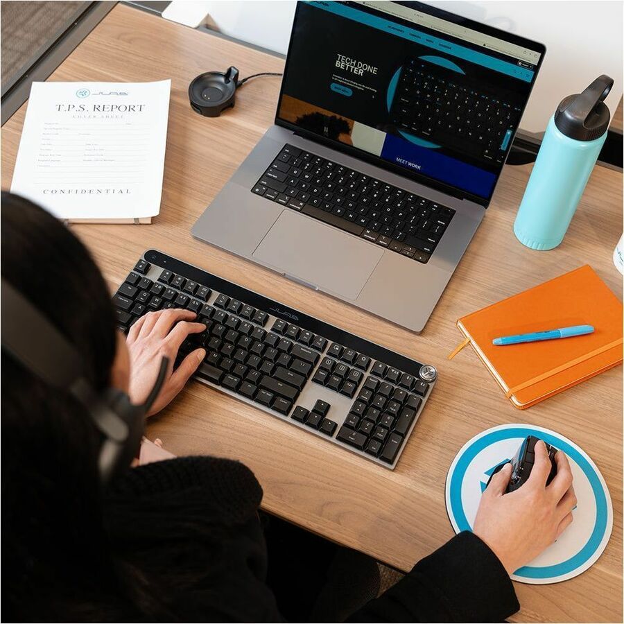 JLab Audio EPIC Mechanical Wireless Keyboard full-size, backlit keys, black — alternate view 8