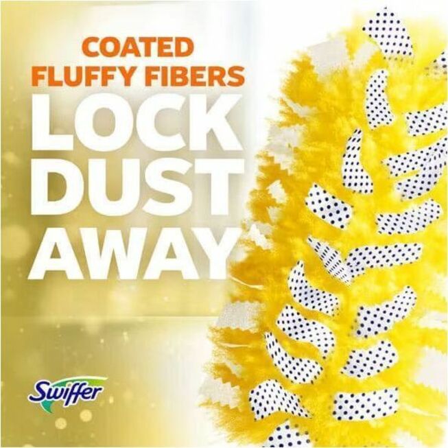 Swiffer Unscented Duster Kit - Fiber Bristle - 36" Handle Length - Yellow - 3 / Pack