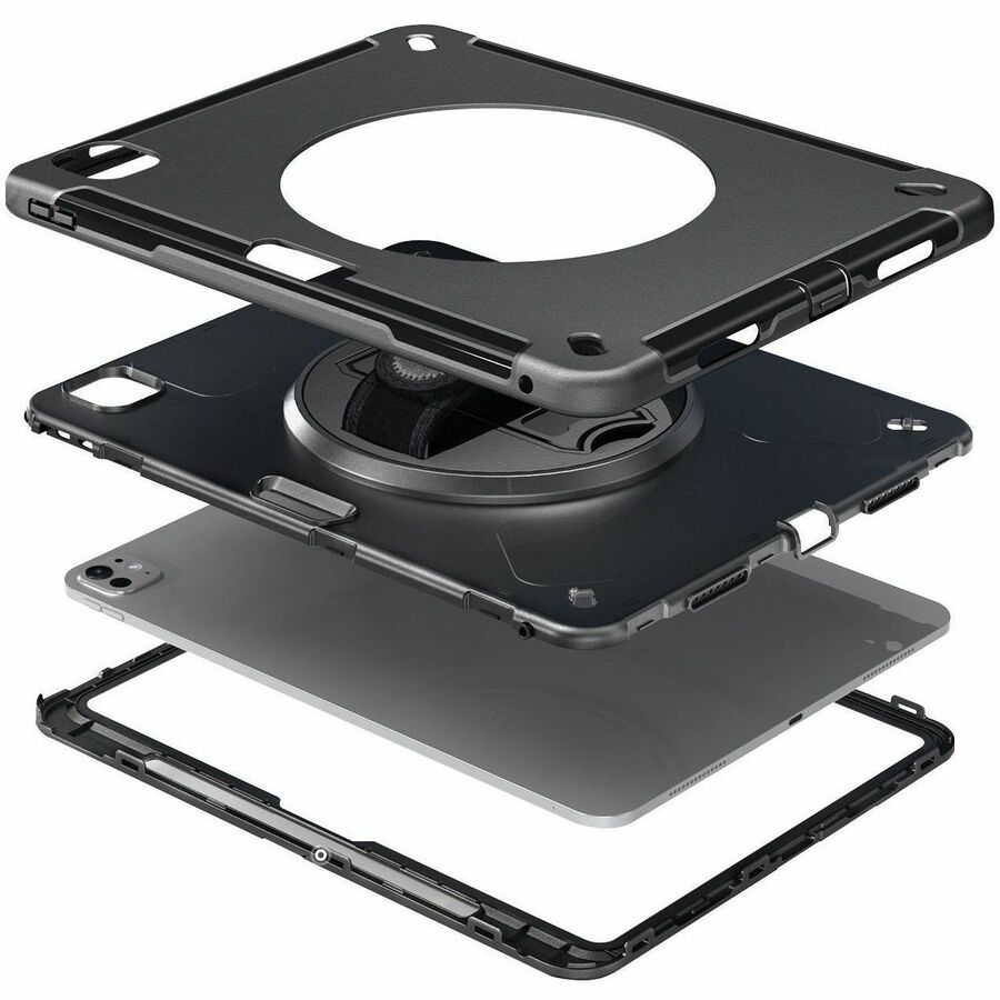 MAXCases Extreme Shield for iPad Pro 13" (M4 2024/M5 2025) w/ Handstrap, Shoulder Strap & Pencil Garage (Black)