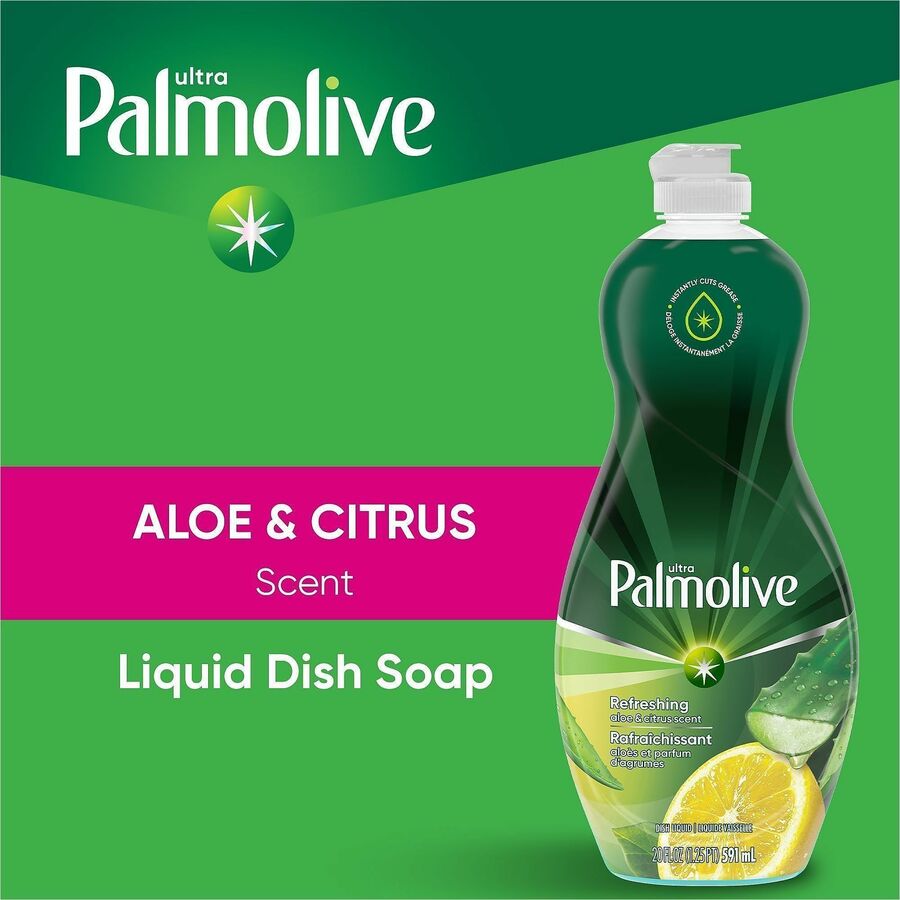 Palmolive Ultra Liquid Dish Soap - For Dish, Pot, Pan - Liquid - 20 fl oz (0.6 quart) - Recommended For: Grease Remover, Dried-on Food Remover - Soft - Clear - 9 / Carton