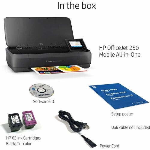 HP OfficeJet 250 Mobile All-in-One Printer, Copy/Fax/Print/Scan
