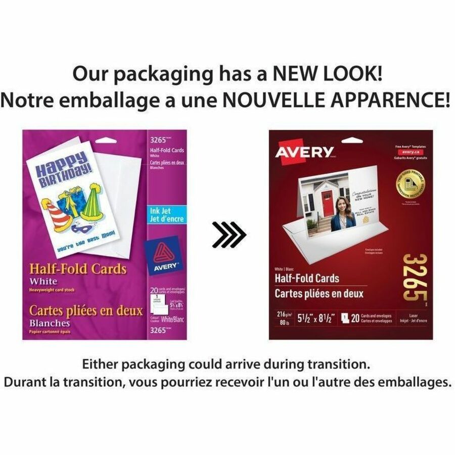 Avery Half-Fold Greeting Cards for Inkjet Printers, 5-1/2" x 8-1/2"