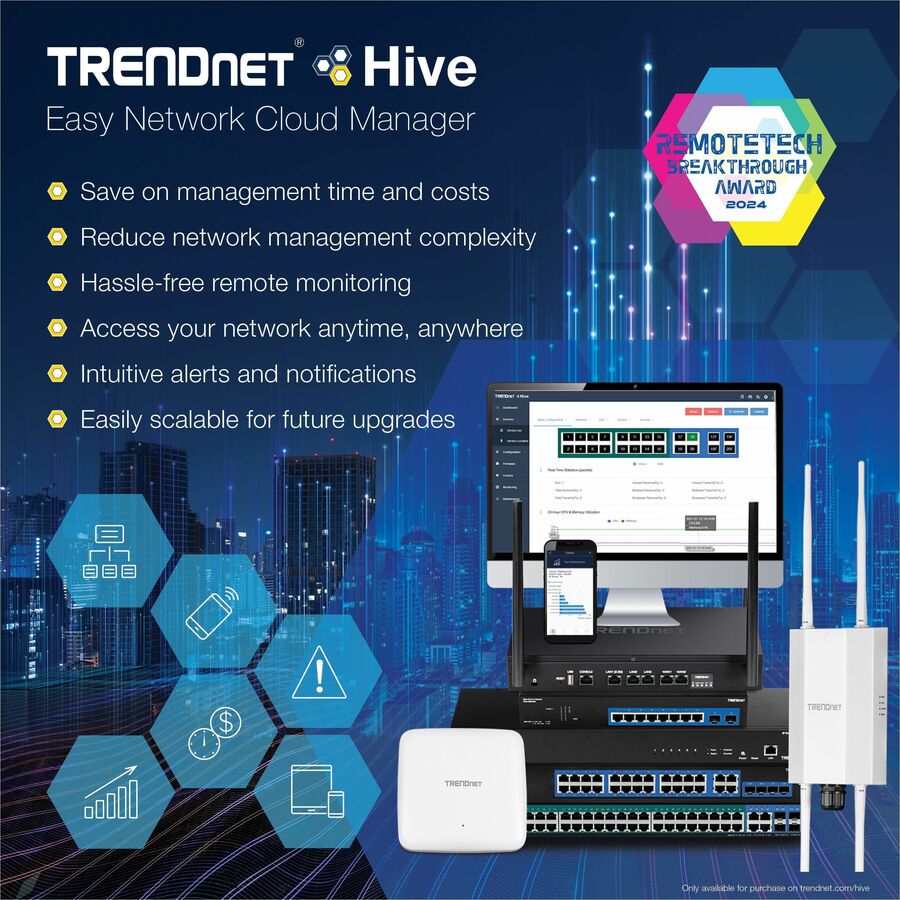 TRENDnet 20-Port Gigabit PoE+ Web Smart PoE+ Switch, 16 x Gigabit PoE+ Ports, 4 x Shared Gigabit Ports, Up To 30W Per Port, 185W Total Power Budget, Rack Mountable, Black, TPE-1620WS