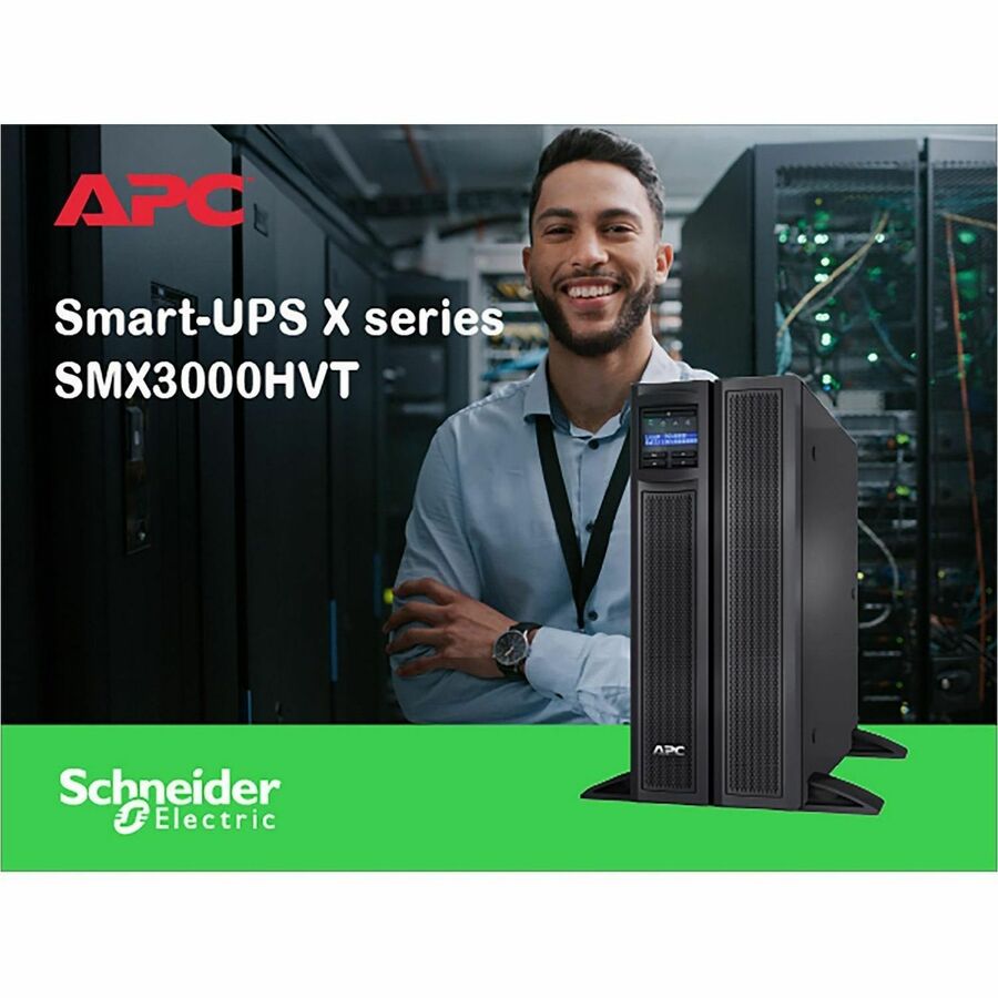 APC Smart-UPS X, Line Interactive, 3kVA, Rack/tower convertible 4U, 208V, 2x NEMA L6-20R+4x IEC C13+2x IEC C19, SmartSlot,Extended runtime,Short depth