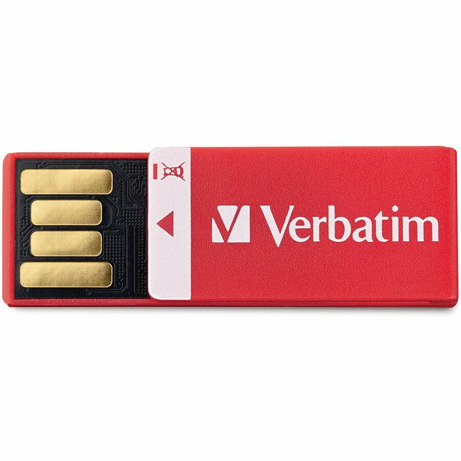 Verbatim 8GB Clip-It USB Flash Drive - 3pk - Black, White, Red - 8 GB - Red, Black, White - 3 Pack"