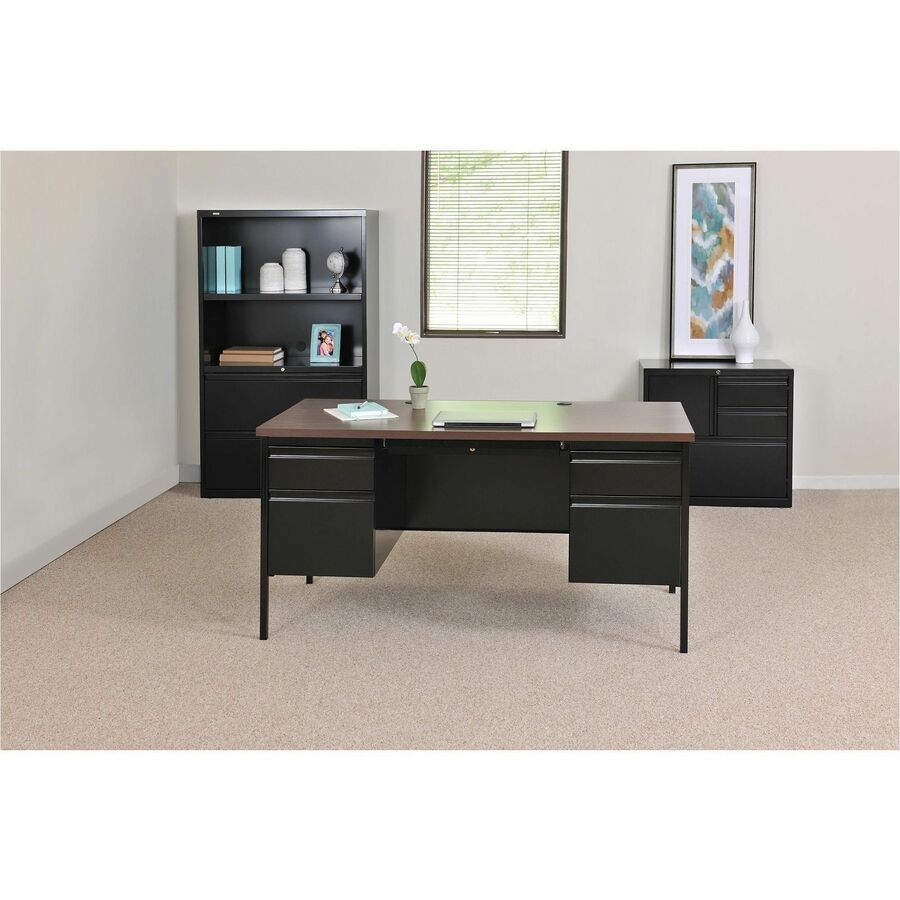 Lorell Fortress Series Double-Pedestal Desk