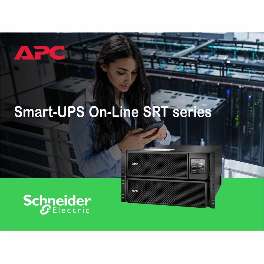 APC Smart-UPS On-Line, 8kVA/8kW, Rackmount 6U, 208V, 4x L6-20R+2x L6-30R NEMA outlets, Network Card+SmartSlot, Extended runtime, W/ rail kit