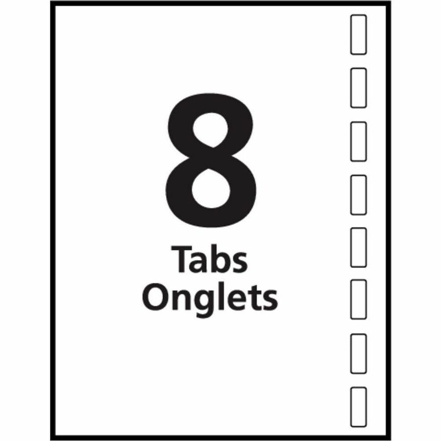 Avery&reg; Clear Easy View Durable Plastic Dividers 8 tabs, 1 set