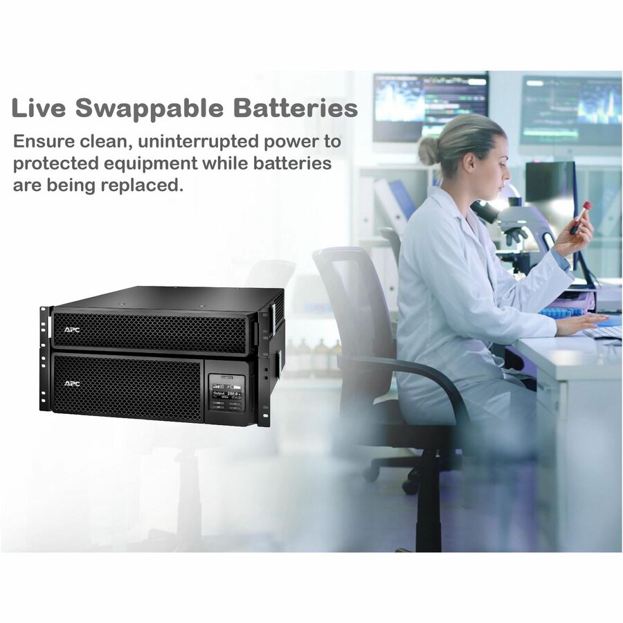 APC Smart-UPS On-Line, 5kVA, Rackmount 5U, 208V, 12 5-20R+2 L6-20R+2 L6-30R NEMA, Network Card+SmartSlot, W/ rail kit, W/ transformer 208V to 120V