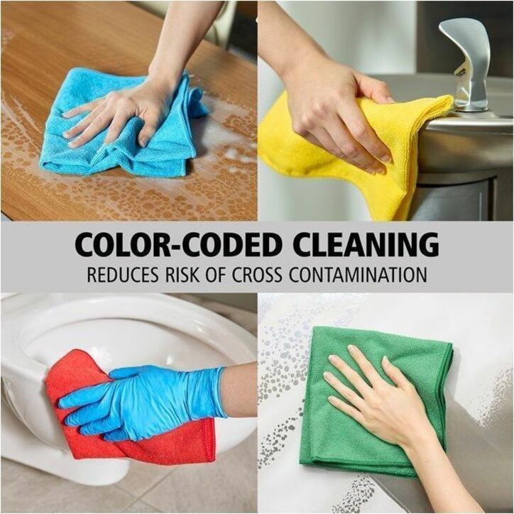 Rubbermaid Commercial - Chiffon en microfibre commercial l&eacute;ger 2x12 rouge