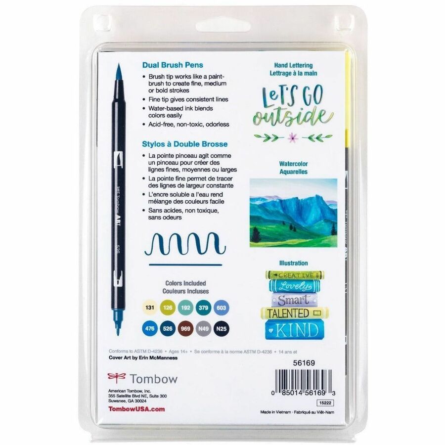 Tombow Dual Brush Pen Art Markers, Landscape, 10-Pack