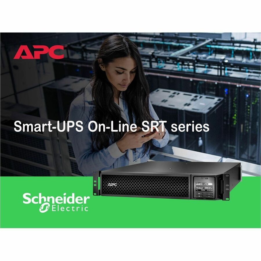 APC Smart-UPS On-Line, 3kVA, Rackmount 2U, 208V, 2x L6-20R+1x L6-30R NEMA outlets, Network Card, Extended runtime, W/ rail kit