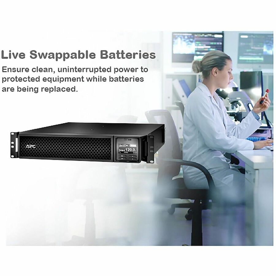 APC Smart-UPS On-Line, 1500VA, Rackmount 2U, 120V, 6x NEMA 5-15R outlets, SmartSlot, Extended runtime, W/ rail kit