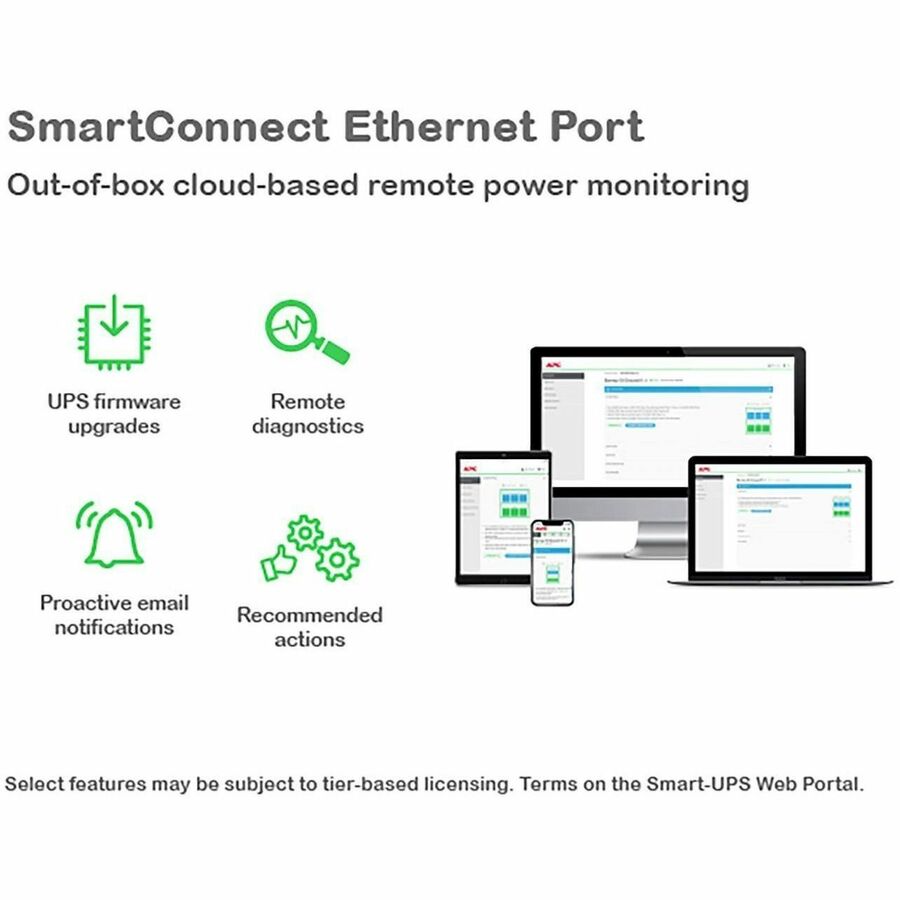 APC Smart-UPS, Line Interactive, 1000VA, Rackmount 2U, 120V, 6x NEMA 5-15R outlets, SmartConnect Port+SmartSlot, AVR, LCD