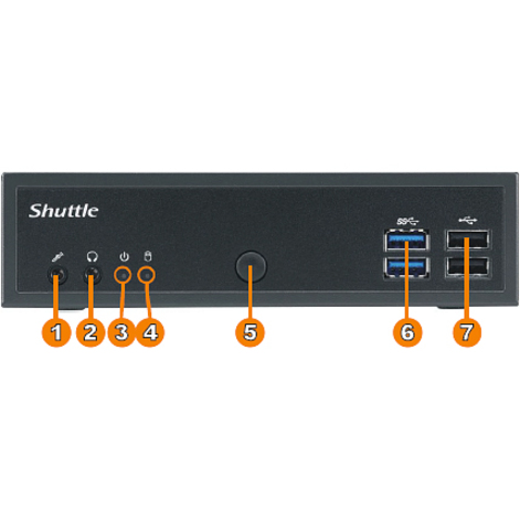 Shuttle XPC slim DH02U Barebone System - Slim PC - Intel Celeron 3865U 1.80 GHz