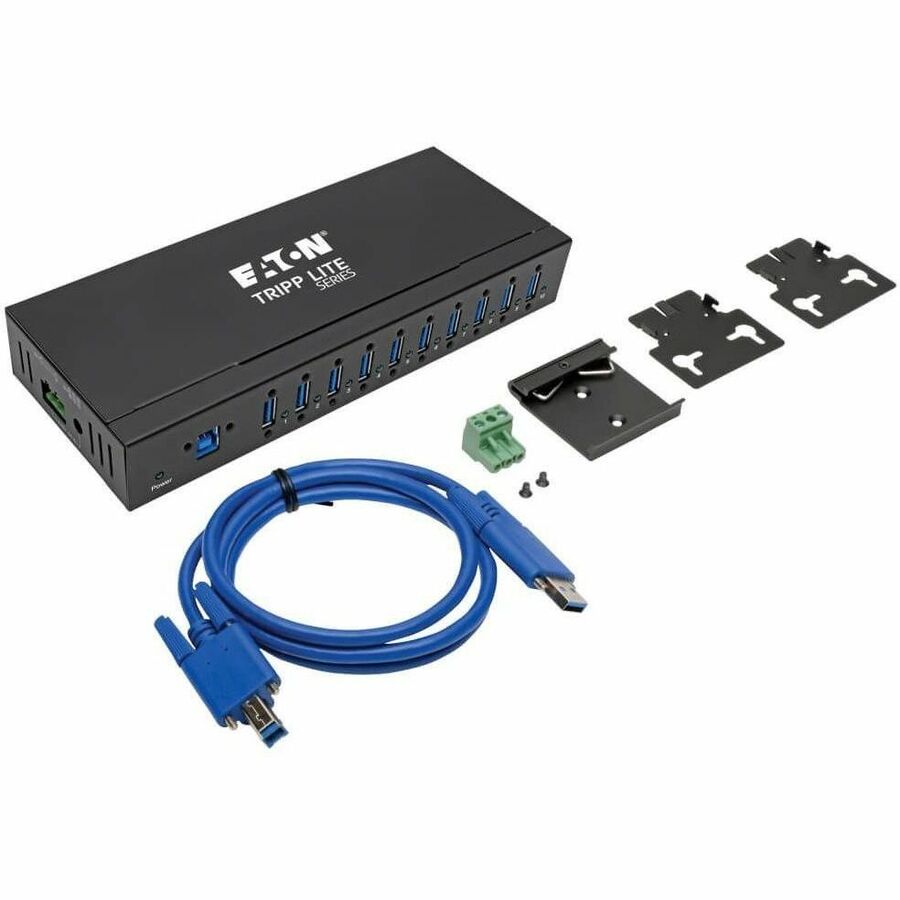 Tripp Lite by Eaton 10-Port Industrial-Grade USB 3.x (5Gbps) Hub - 20 kV ESD Immunity Metal Housing Mountable