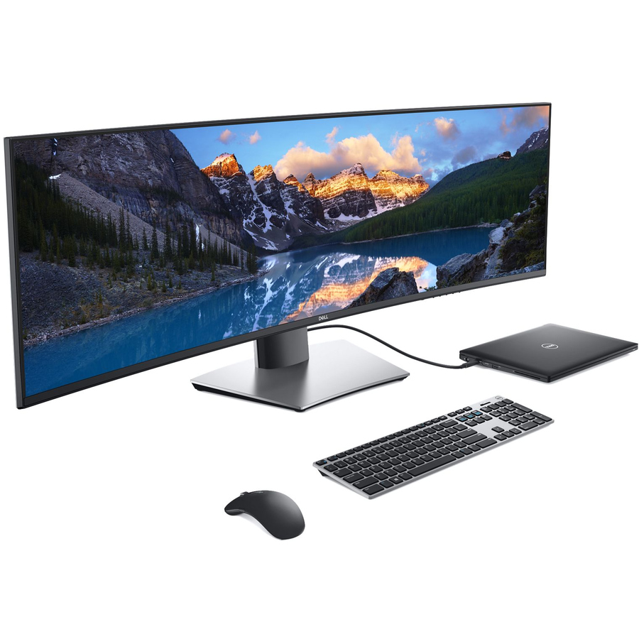 Dell UltraSharp U4919DW 49" Class Dual Quad HD (DQHD) Curved Screen LCD Monitor - 32:9 - Black, Silver