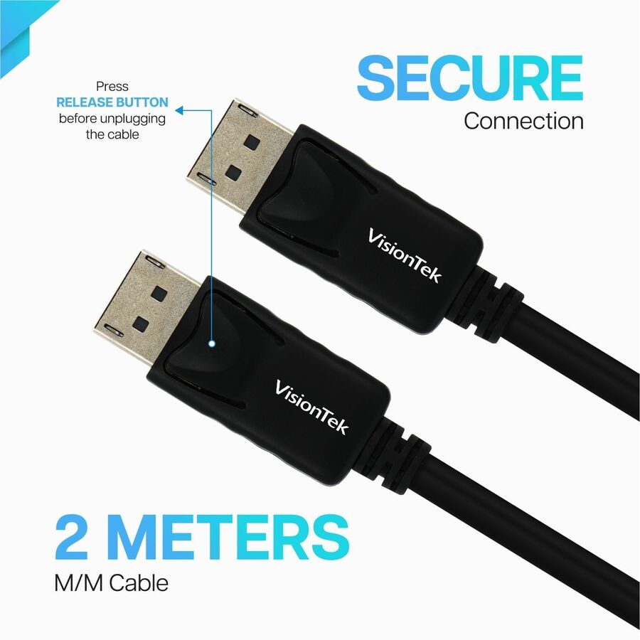 VisionTek DisplayPort to DisplayPort 2M Cable (M/M)