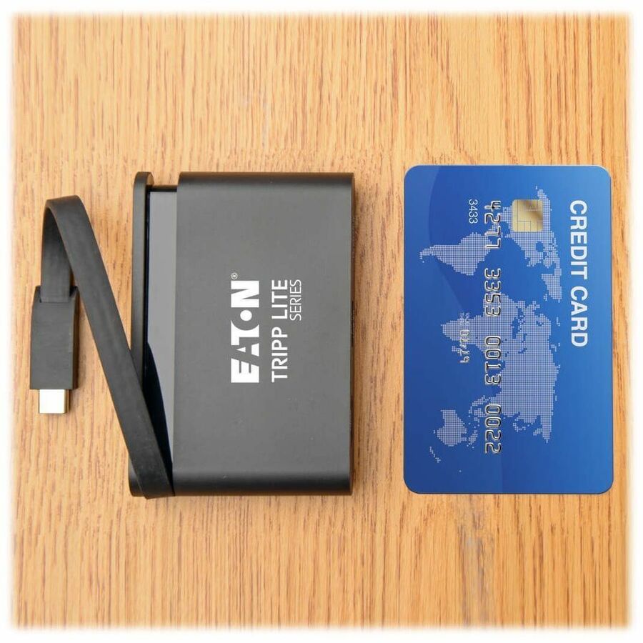 Eaton Tripp Lite Series USB-C Multiport Adapter - 4K HDMI, USB 3.x (5Gbps) Hub Port, Self-Storing Cable, 100W PD Charging, Black